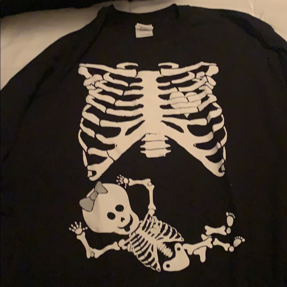 Halloween baby girl rib cage long sleeve shirt